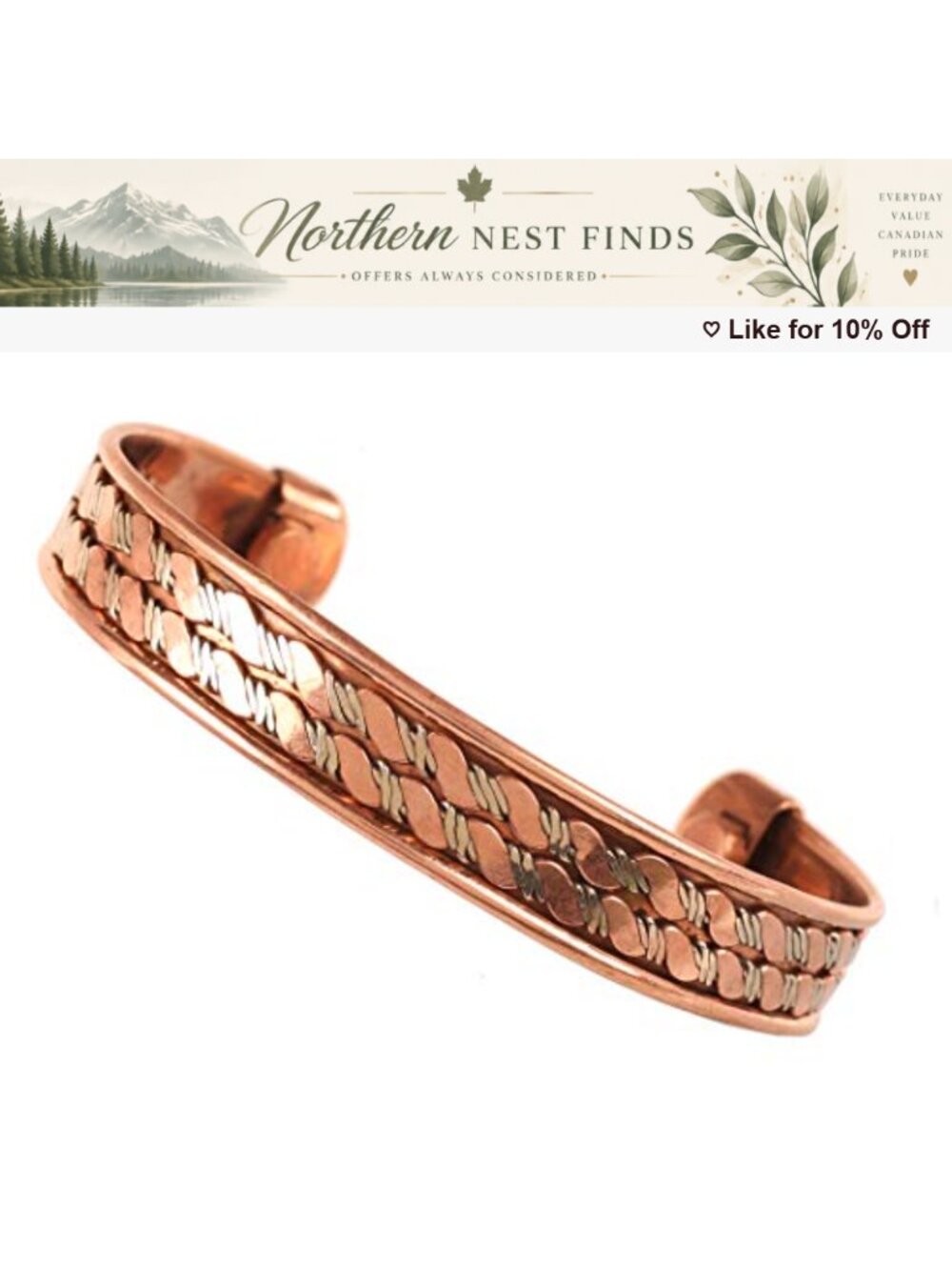 Copper Magnetic Healing Hand Forged Tibetan Style Spiral Wire Braided Bracelet